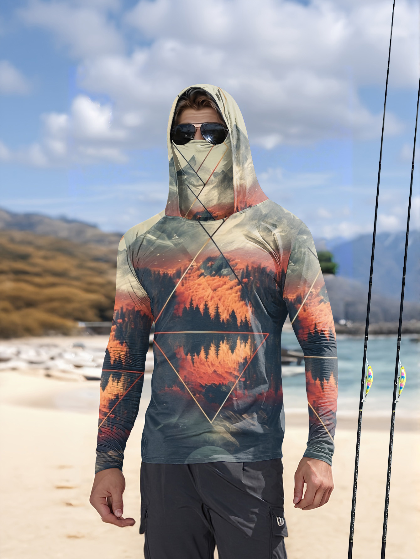 Summer Clothing Trends - Outdoor Men's Fishing Hoodie Built‑in Face