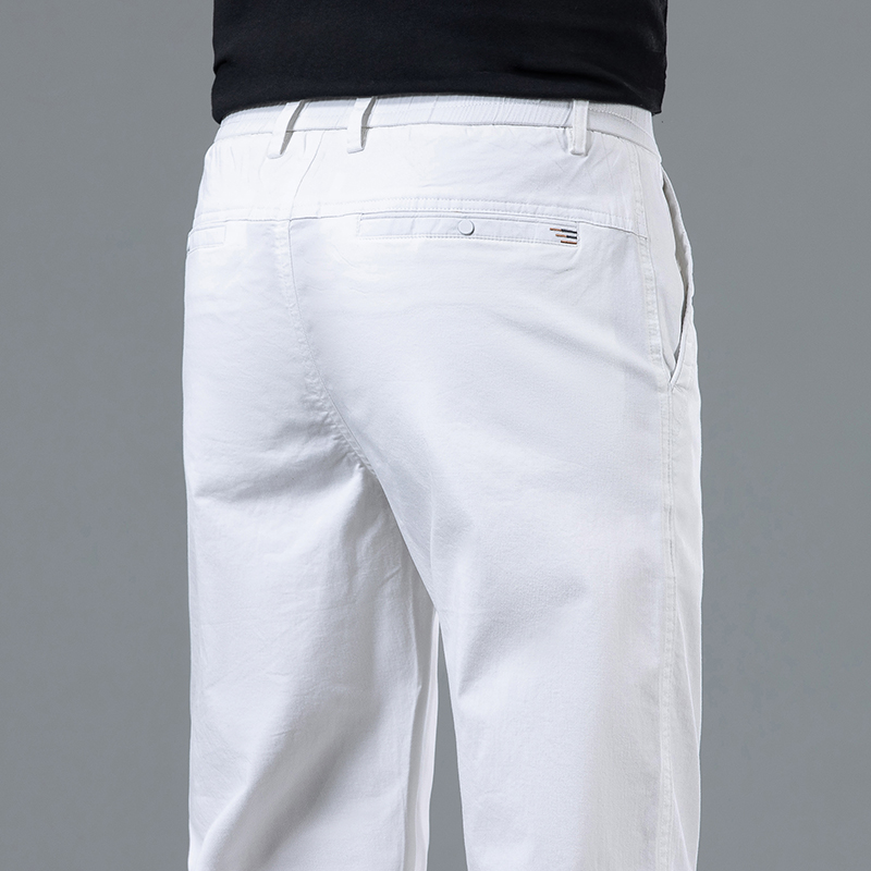 Summer Light Clothing - Summer men's light fitted straight white