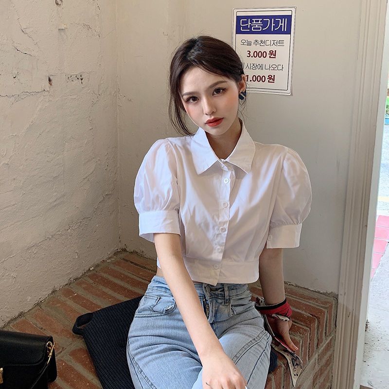 Summer Clothing For Teens - Korean Summer Puff sleeve White Shirt