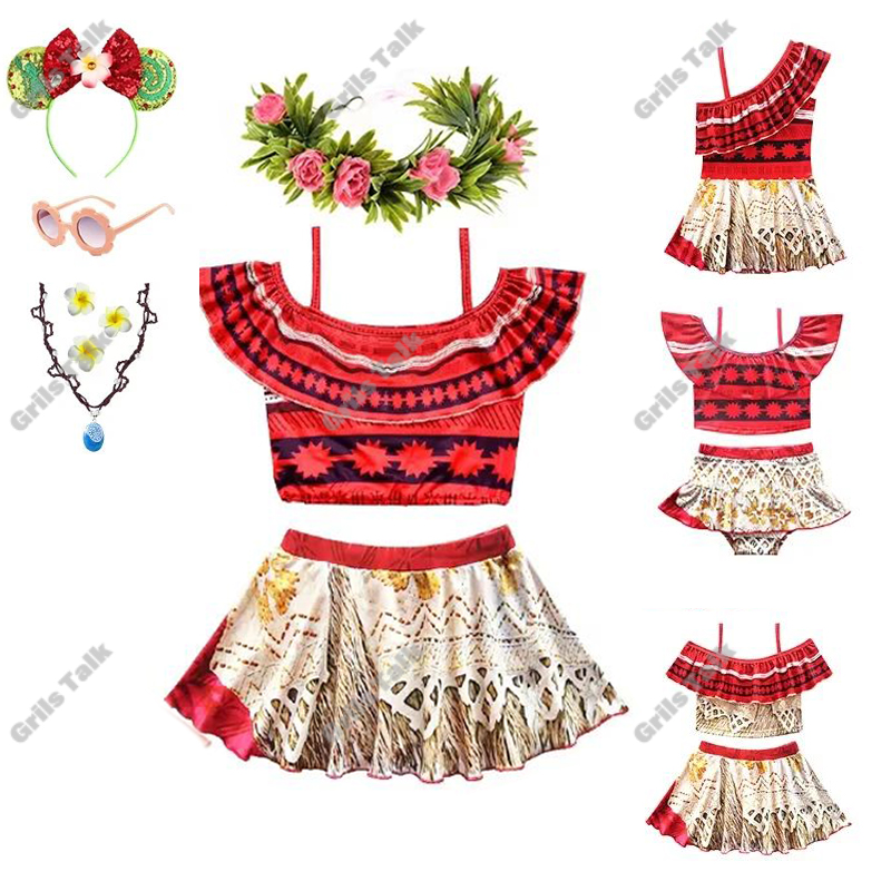 Summer Clothing For Kids Girls - Summer Fairy Princess Moana Cosplay Swimwear