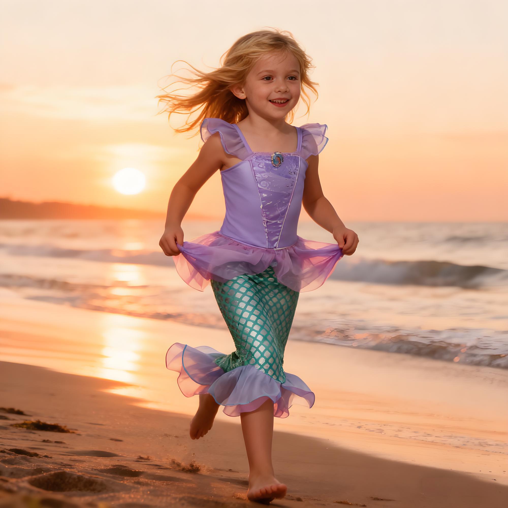Summer Clothing For Kids Girls - Summer Mermaid Birthday Party Dress Girl