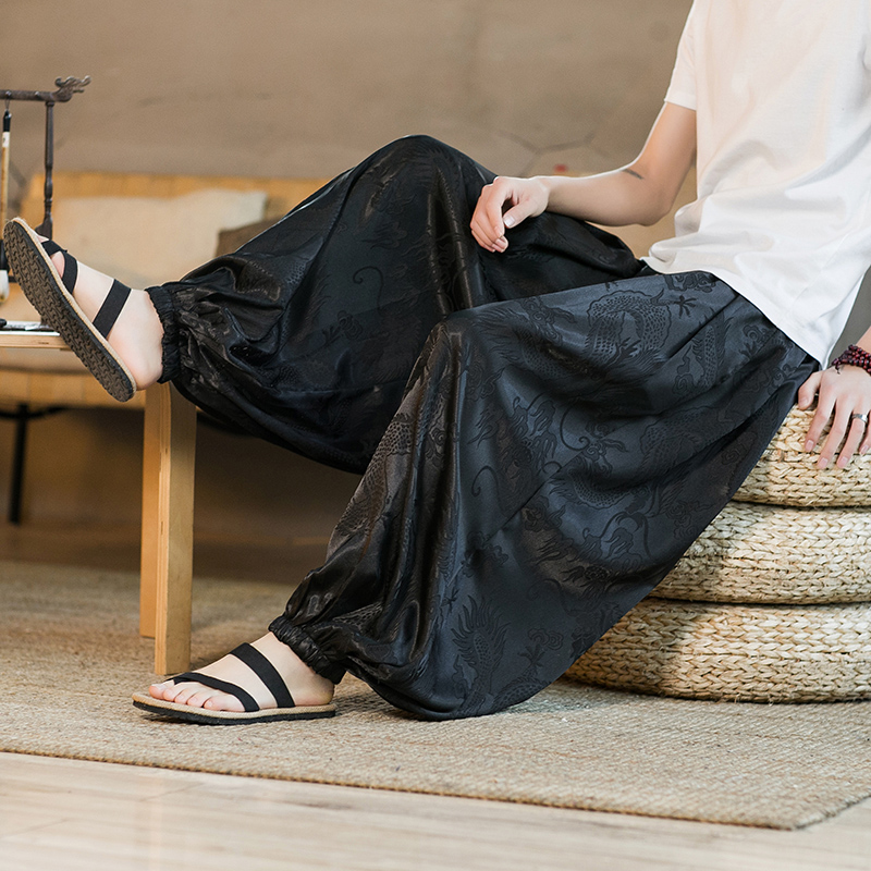 Men Wide Leg Pants Summer Ice  - Summer Light Clothing review and price