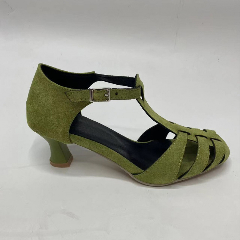 Women's Green Suede Kitten Hee - Summer Clothing Dress review and price