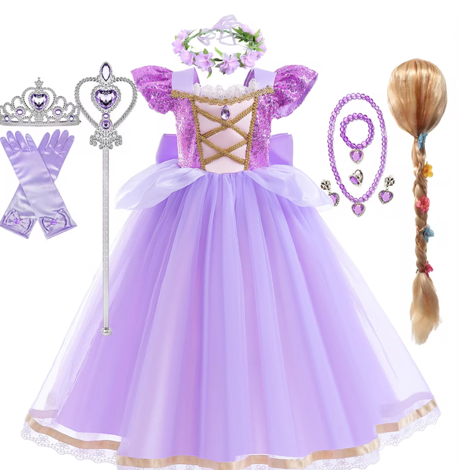 Summer Rapunzal Girl Princess  - Summer Clothing For Kids Girls review and price