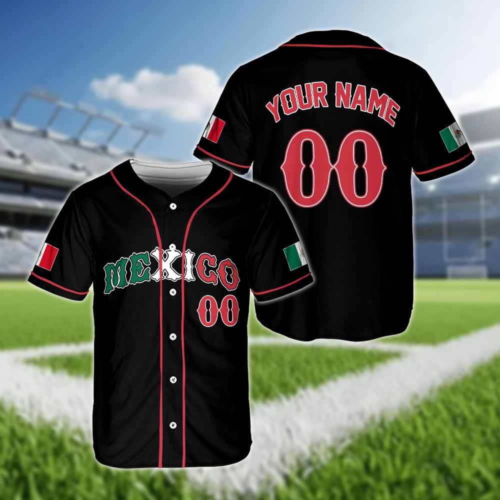 Hot Mexican Flag Baseball Jers - Summer Clothing Name review and price