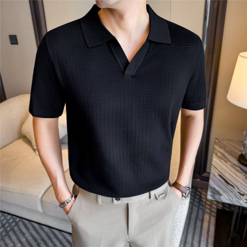 High Stretch Men Knitted Polo  - Summer Light Clothing review and price