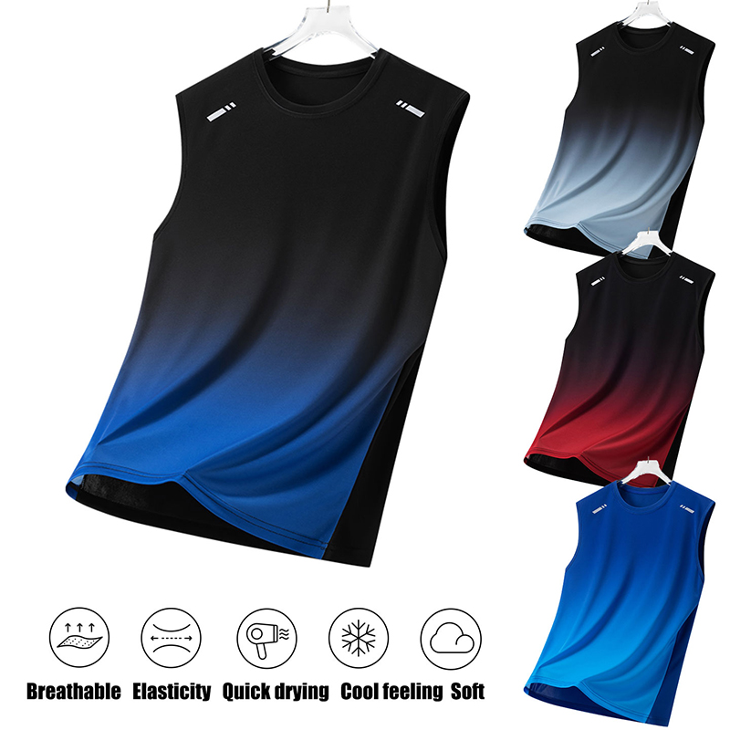 Men Gradient Sports Vest Light - Summer Clothing For Teens review and price