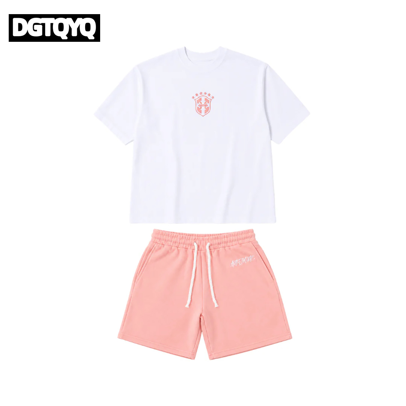 Man's Summer New Pink Embroide - Summer Clothing Sets Women review and price