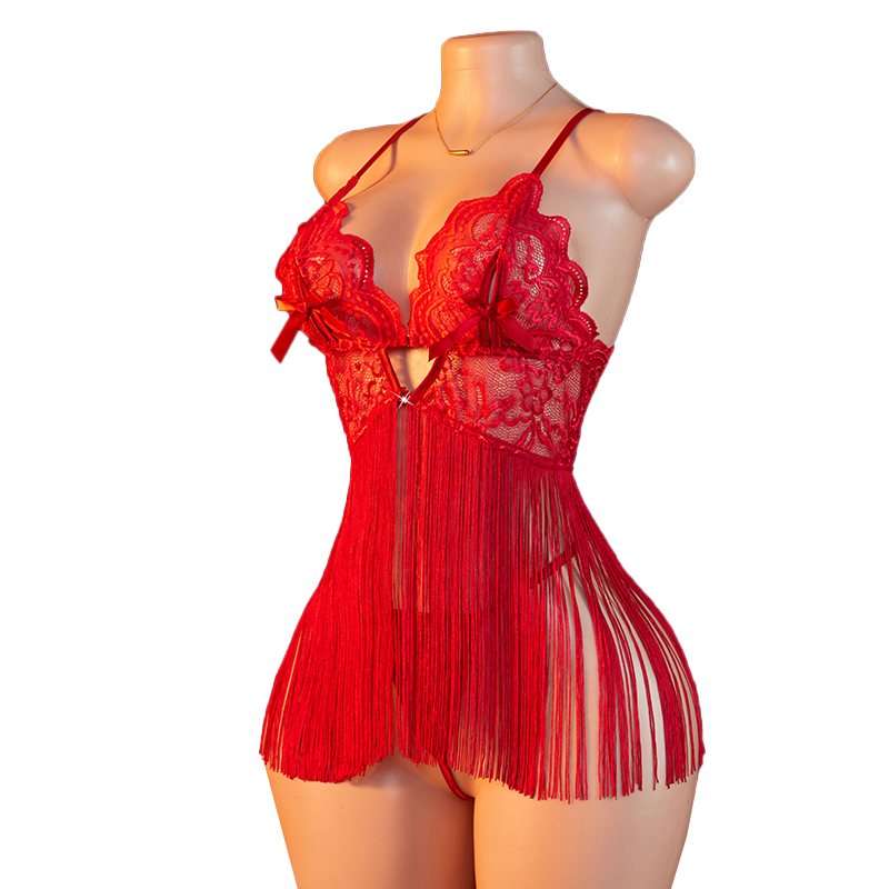 Transparent Lace Women Red Str - Summer Clothing Sets Women review and price