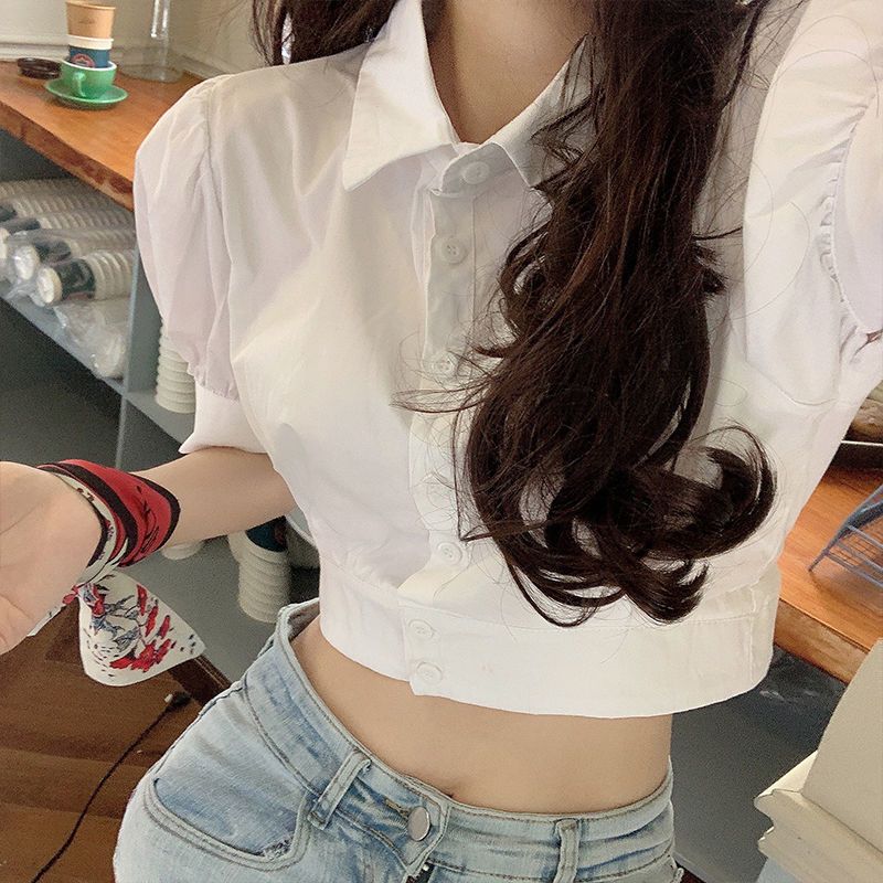 Korean Summer Puff sleeve Whit - Summer Clothing For Teens review and price