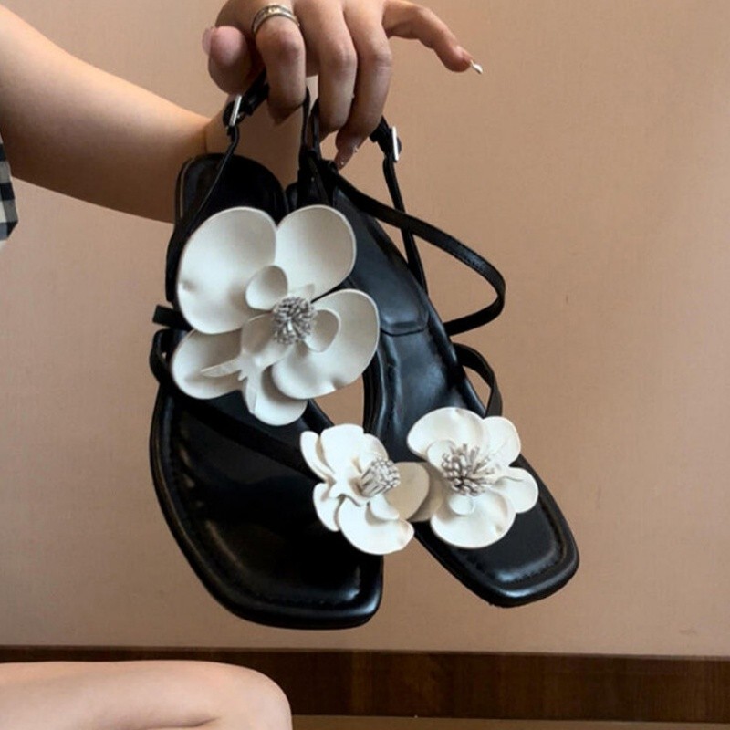 Wonen  Flower Clip Toe High Sa - Summer Clothing Dress review and price
